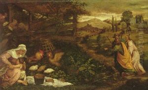 The Journey To Emmaus by Giambattista da Ponte Bassano