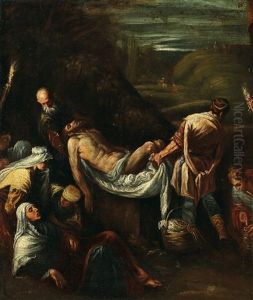 The Entombment Of Christ by Jacopo Bassano (Jacopo da Ponte)