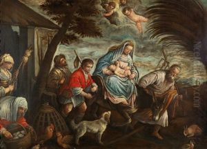 The Flight Into Egypt by Jacopo Bassano (Jacopo da Ponte)
