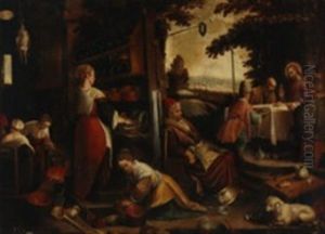 The Supper At Emmaus by Jacopo Bassano (Jacopo da Ponte)
