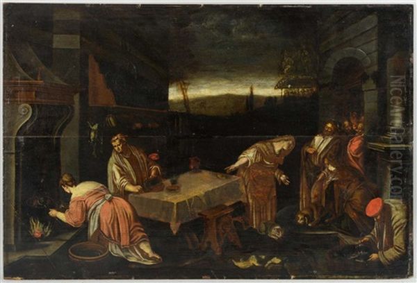 Scene With Figures Around A Table - view 1