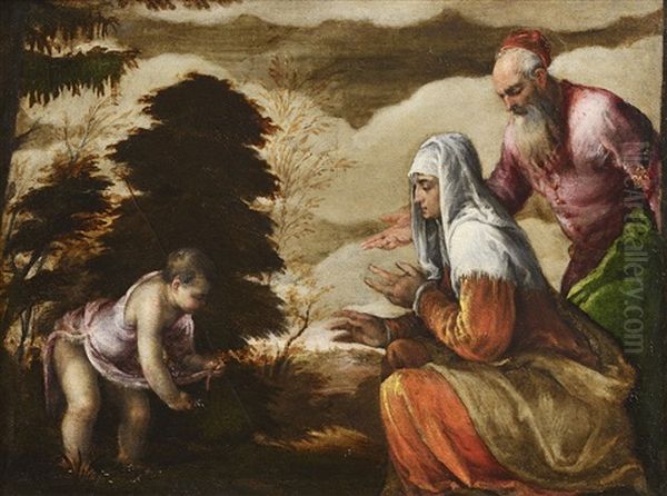 John The Baptist Offers Flowers To His Mother - view 1
