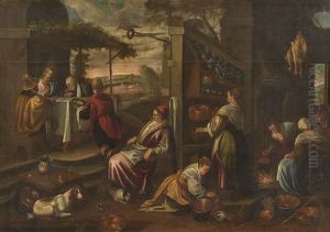 Cena Di Emmaus by Jacopo Bassano (Jacopo da Ponte)