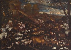Einzug Der Tiere Auf Die Arche Noah