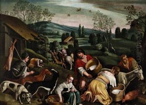 Vier Jahreszeiten (4 Works) by Jacopo Bassano (Jacopo da Ponte)
