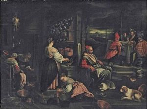 The Supper At Emmaus by Jacopo Bassano (Jacopo da Ponte)