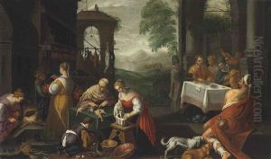 The Rich Man And Lazarus by Jacopo Bassano (Jacopo da Ponte)