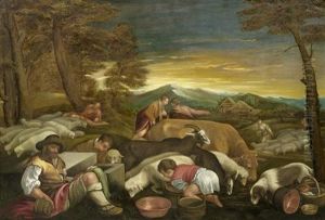 Bauern Mit Vieh by Jacopo Bassano (Jacopo da Ponte)