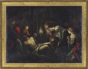 Deposizione Dalla Croce E Compiato Sul Cristo Morto by Jacopo Bassano (Jacopo da Ponte)