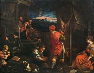 Ruckkehr Des Verlorenen Sohnes by Jacopo Bassano (Jacopo da Ponte)