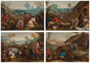 An Allegory Of The Seasons (set Of 4) by Jacopo Bassano (Jacopo da Ponte)