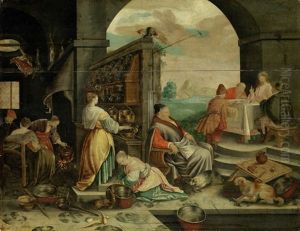 Die Junger Von Emmaus by Jacopo Bassano (Jacopo da Ponte)