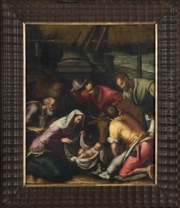 L"adoration Des Bergers by Jacopo Bassano (Jacopo da Ponte)