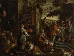 Christus In Emmaus by Jacopo Bassano (Jacopo da Ponte)