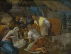 Anbetung Der Hirten by Jacopo Bassano (Jacopo da Ponte)