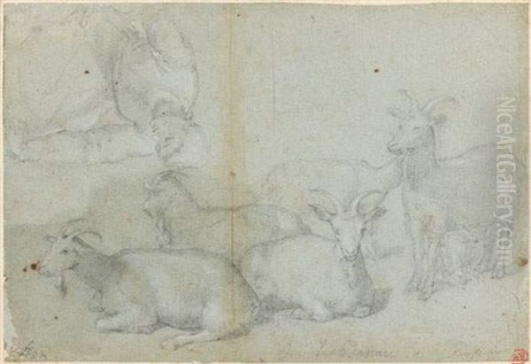 Un Berger Et Un Troupeau De Chevres (study) - view 1