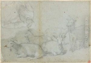 Un Berger Et Un Troupeau De Chevres (study)