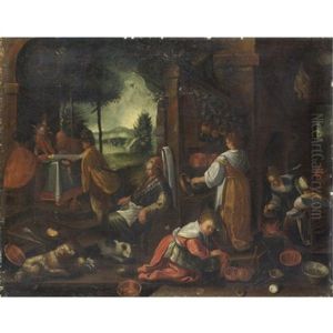 Cena In Emmaus by Jacopo Bassano (Jacopo da Ponte)