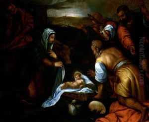L'adoration Des Bergers by Jacopo Bassano (Jacopo da Ponte)