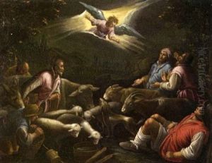 L'annonce Aux Bergers by Jacopo Bassano (Jacopo da Ponte)