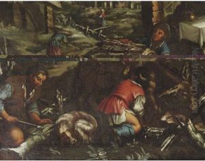 Peasants Cutting And Gathering Wood, An Allegory Of Winter by Jacopo Bassano (Jacopo da Ponte)