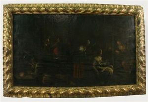 Interior With Loom by Jacopo Bassano (Jacopo da Ponte)