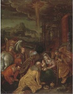 The Adoration Of The Magi by Jacopo Bassano (Jacopo da Ponte)