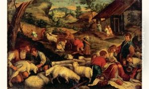La Tonte Des Moutons by Jacopo Bassano (Jacopo da Ponte)