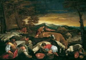 Hirtenszene by Jacopo Bassano (Jacopo da Ponte)