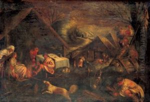 Allegorie Des Winters - Leben Auf Einem Gutshof by Jacopo Bassano (Jacopo da Ponte)