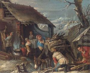 Winter (+ Autumn; Pair) by Jacopo Bassano (Jacopo da Ponte)