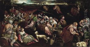 Die Speisung Der Funftausend by Jacopo Bassano (Jacopo da Ponte)