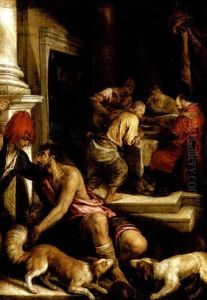 The Parable Of Dives And Lazarus by Jacopo Bassano (Jacopo da Ponte)