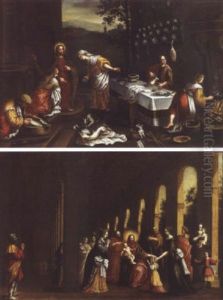 Le Christ Chez Marthe Et Marie by Jacopo Bassano (Jacopo da Ponte)
