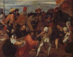 Salita Al Calvario by Jacopo Bassano (Jacopo da Ponte)