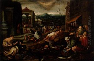 Fiskmarknad by Jacopo Bassano (Jacopo da Ponte)