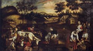 Les Vendanges by Jacopo Bassano (Jacopo da Ponte)