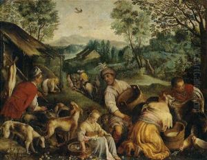 Country Pursuits by Jacopo Bassano (Jacopo da Ponte)