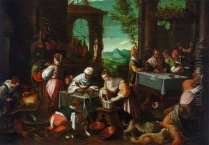 Dives And Lazarus by Jacopo Bassano (Jacopo da Ponte)