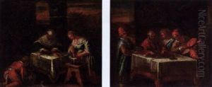 Servants Preparing Food In A Parlour by Jacopo Bassano (Jacopo da Ponte)