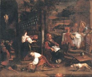Kristus Hos Fariseen by Jacopo Bassano (Jacopo da Ponte)