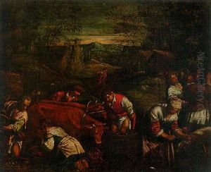 The Vendange by Jacopo Bassano (Jacopo da Ponte)