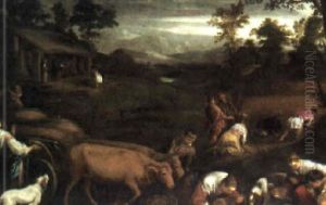 Ruth And Boaz by Jacopo Bassano (Jacopo da Ponte)