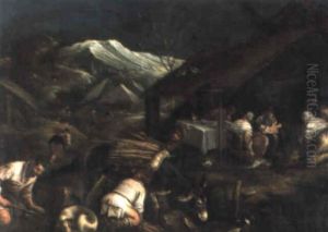 Die Anbetung Der Hirten by Jacopo Bassano (Jacopo da Ponte)