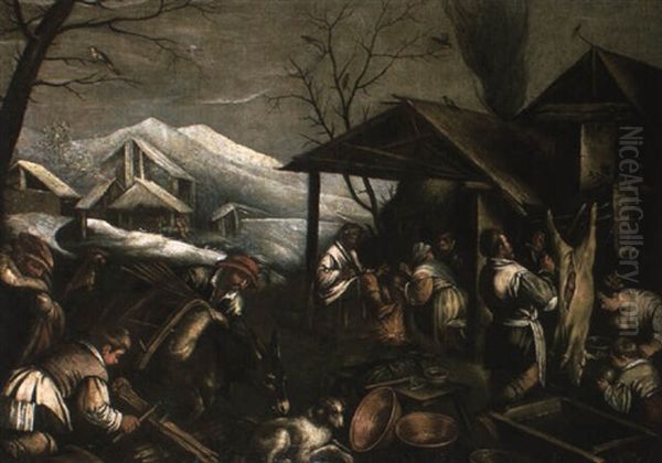 Peasants Before A Farmhouse - Winter - view 1