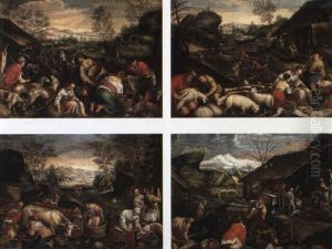 The Four Seasons by Jacopo Bassano (Jacopo da Ponte)