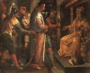 Christ Before Pilate by Jacopo Bassano (Jacopo da Ponte)