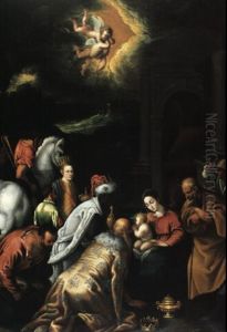 Die Anbetung Der K"nige by Jacopo Bassano (Jacopo da Ponte)