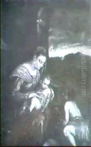The Madonna And Child With The Infant Saint John by Jacopo Bassano (Jacopo da Ponte)