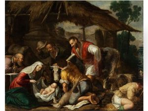 Anbetung Der Hirten by Leandro Bassano